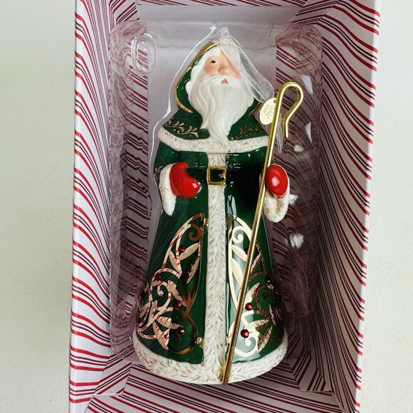 Hallmark Keepsake Ornament Festive Santa 2016 Christmas Porcelain Metal New - Picture 5 of 7